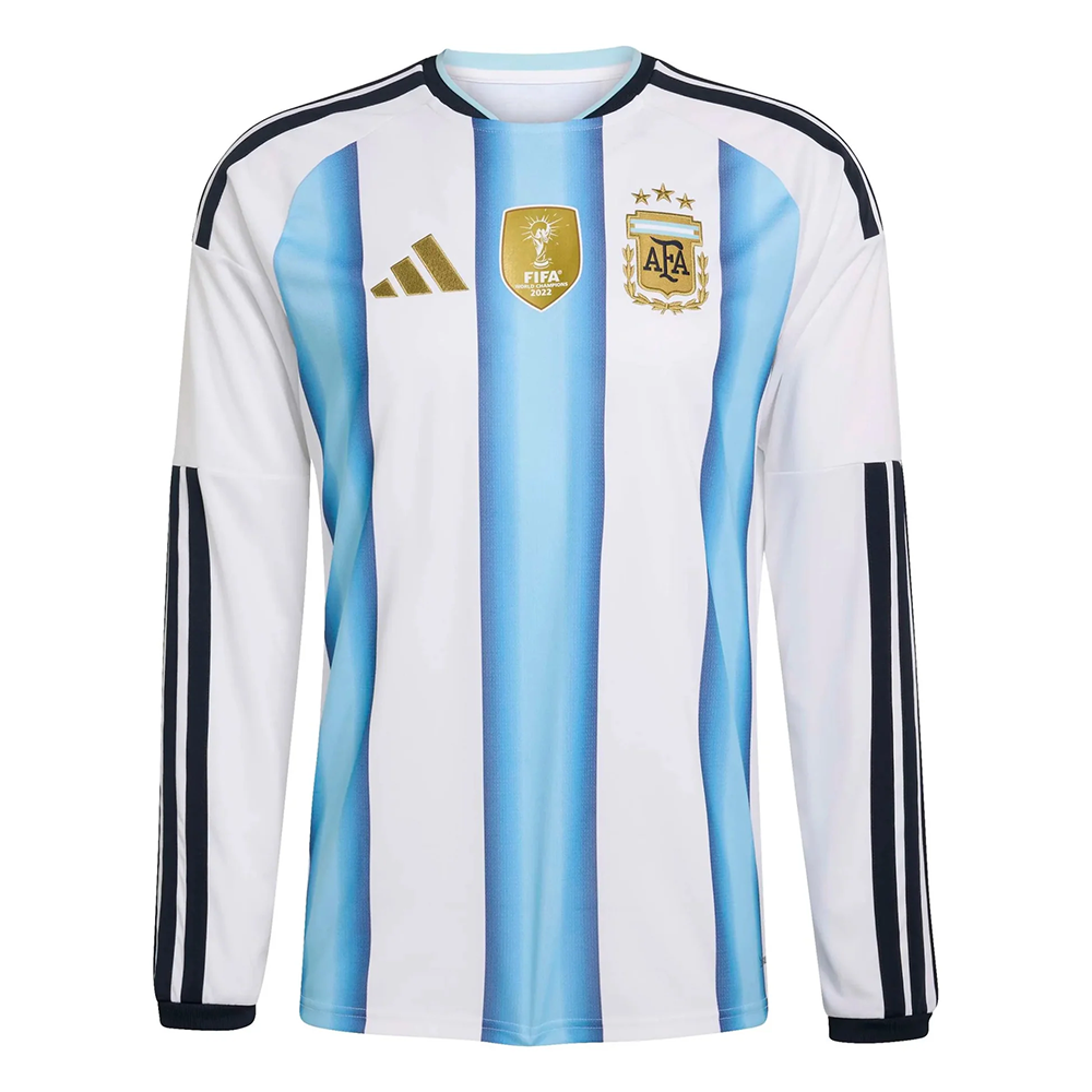 Argentina Home Long Sleeve Football Shirt 2026 | adidas White & Sky Blue World Champions Jersey