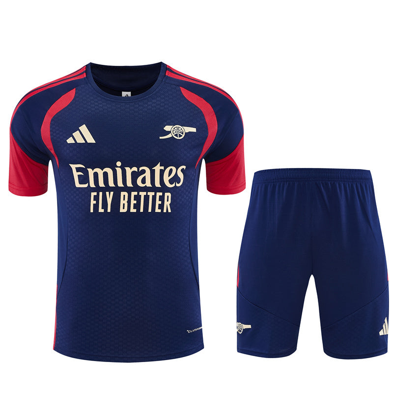Arsenal Training Kit 2026-27 | adidas Navy Blue & Red Shirt and Shorts Set