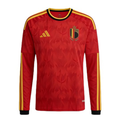 Belgium Home Long Sleeve Football Shirt 2026 | Red Devils adidas Red & Gold Jersey