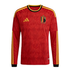 Belgium Home Long Sleeve Football Shirt 2026 | Red Devils adidas Red & Gold Jersey
