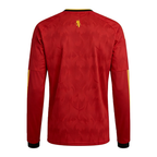 Belgium Home Long Sleeve Football Shirt 2026 | Red Devils adidas Red & Gold Jersey