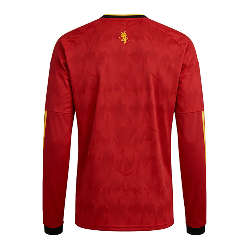 Belgium Home Long Sleeve Football Shirt 2026 | Red Devils adidas Red & Gold Jersey