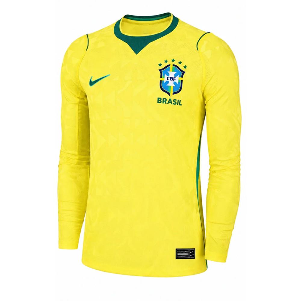 Brazil Home Long Sleeve Soccer Jersey 2026 | Nike Seleção Canarinho Football Shirt