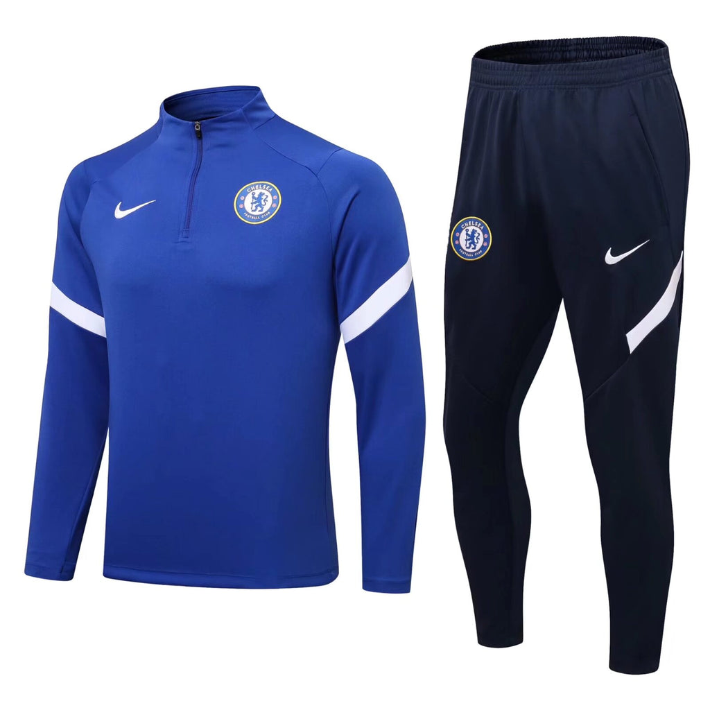 Chelsea Blue Half Zip Tracksuit kit Training set 2021-22