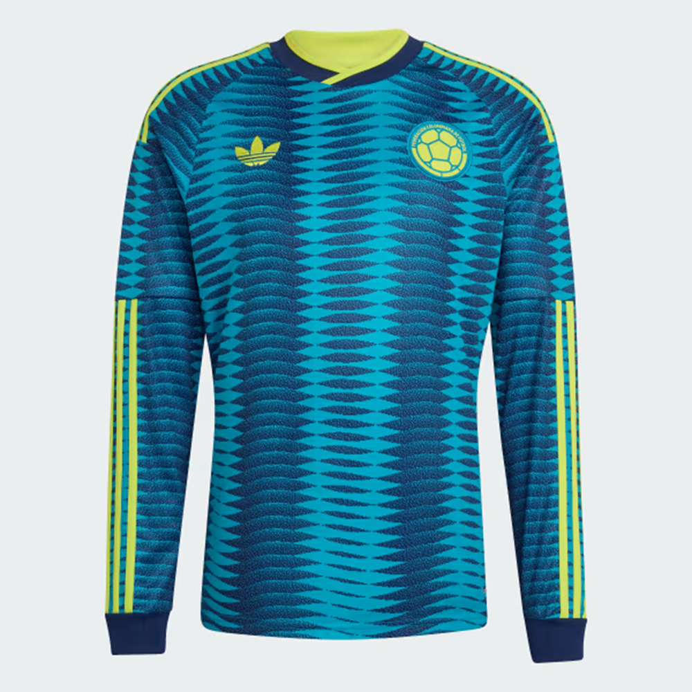 Colombia Away Long Sleeve Soccer Jersey 2026 | adidas Yellow & Blue Los Cafeteros Football Shirt