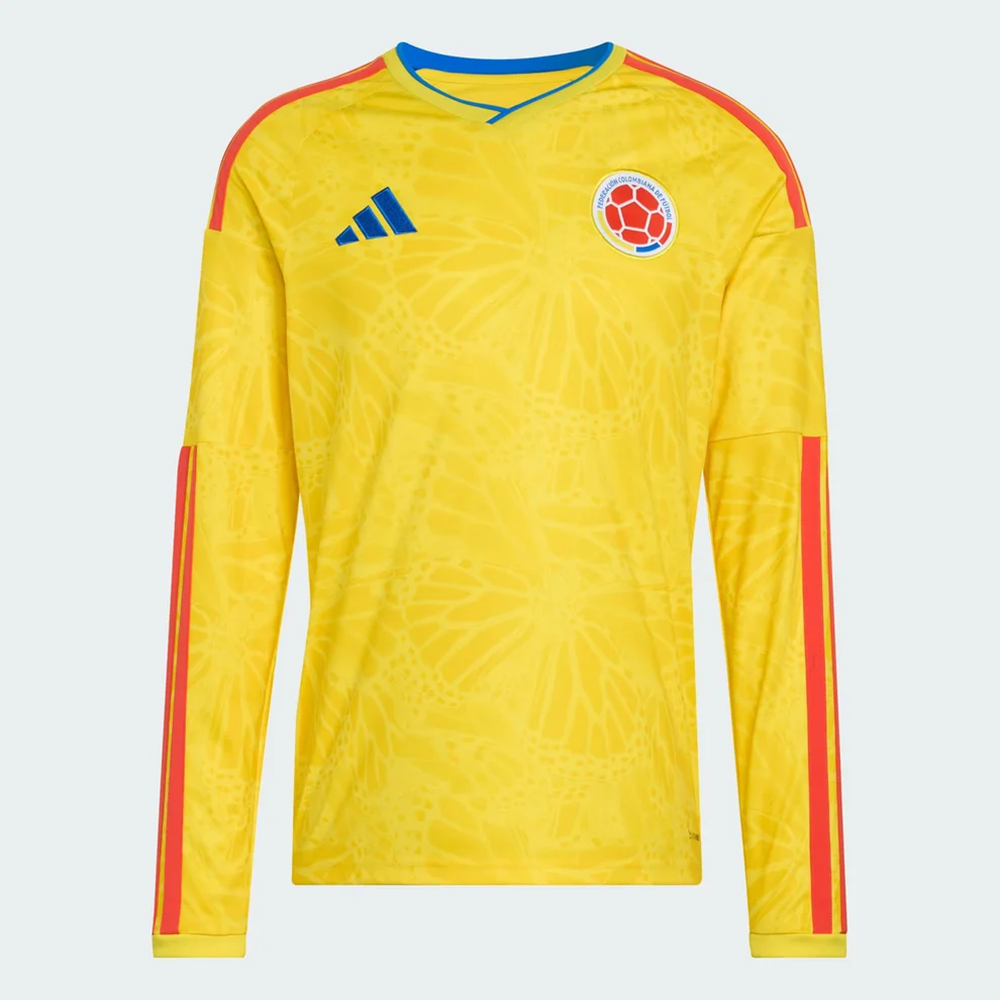 Colombia Home Long Sleeve Soccer Jersey 2026 | adidas Los Cafeteros Yellow Football Shirt