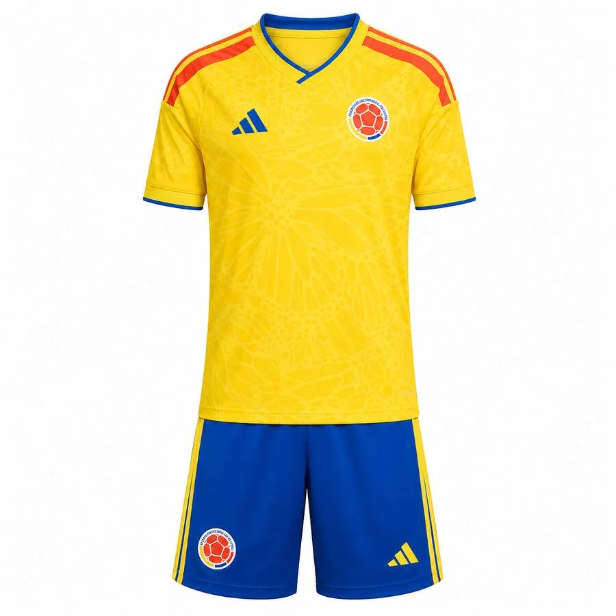 Colombia Home Kids Kit 2026 | Colombia National Team Youth Football Jersey & Shorts