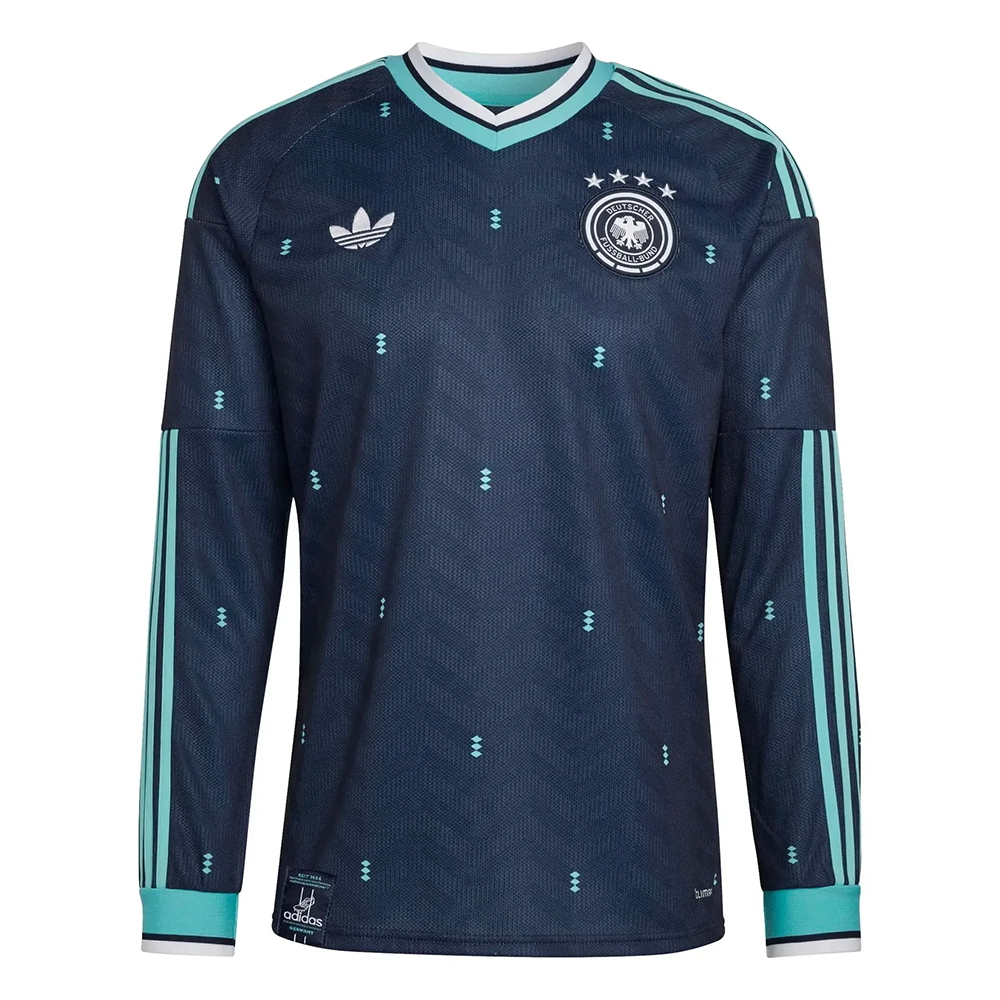 Germany Away Long Sleeve Soccer Jersey 2026 | adidas Die Mannschaft Blue Football Shirt