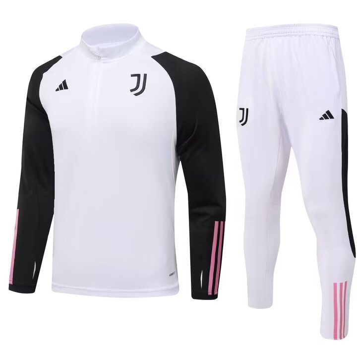 Juventus White Half Zip tracksuit training set 2023-24