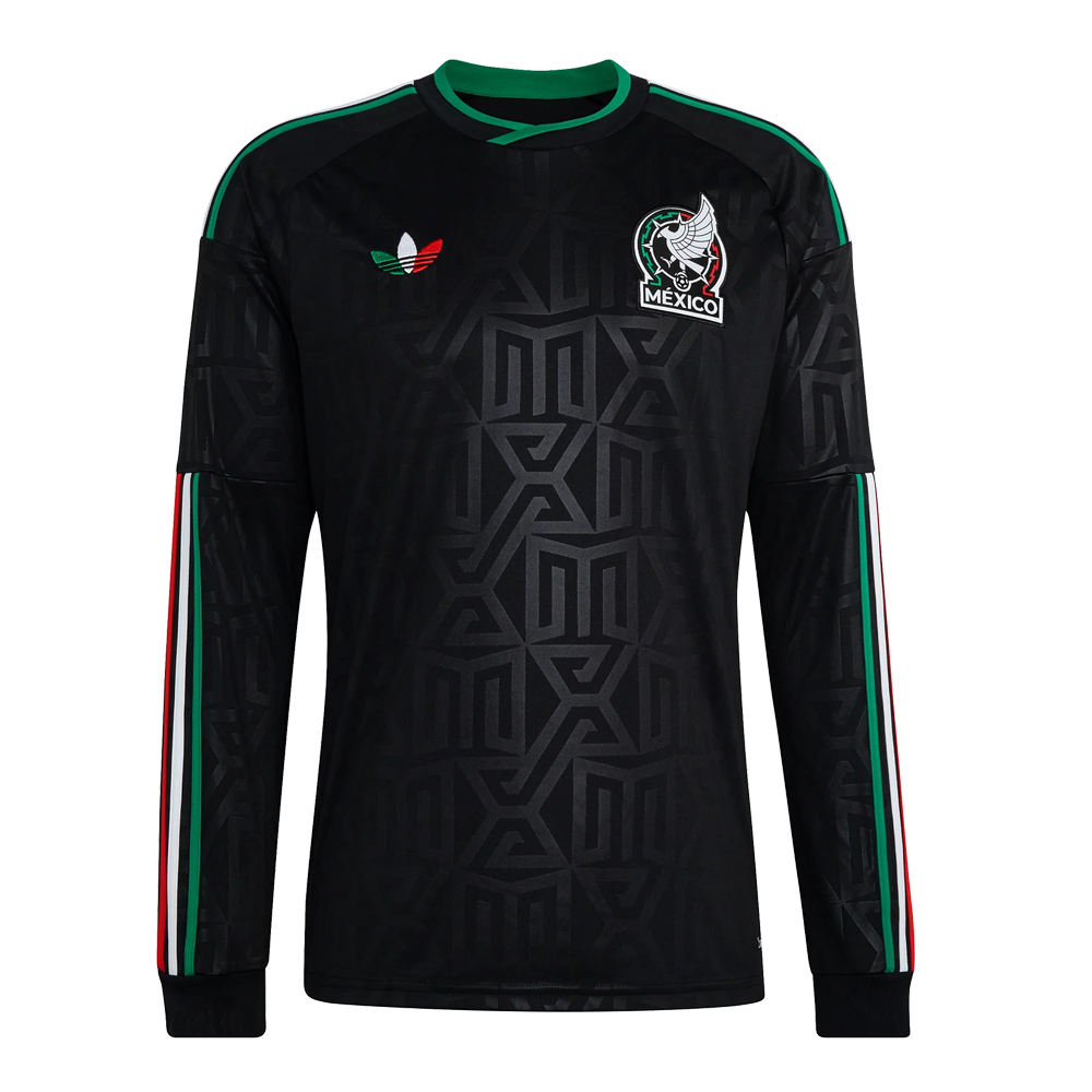 Mexico Third Long Sleeve Soccer Jersey 2026 | adidas El Tri Black Football Shirt