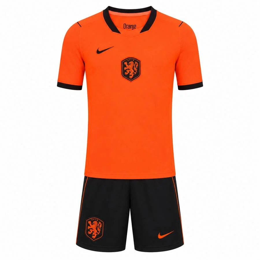Netherlands Home Kids Kit 2026 | Oranje Youth Football Jersey & Shorts
