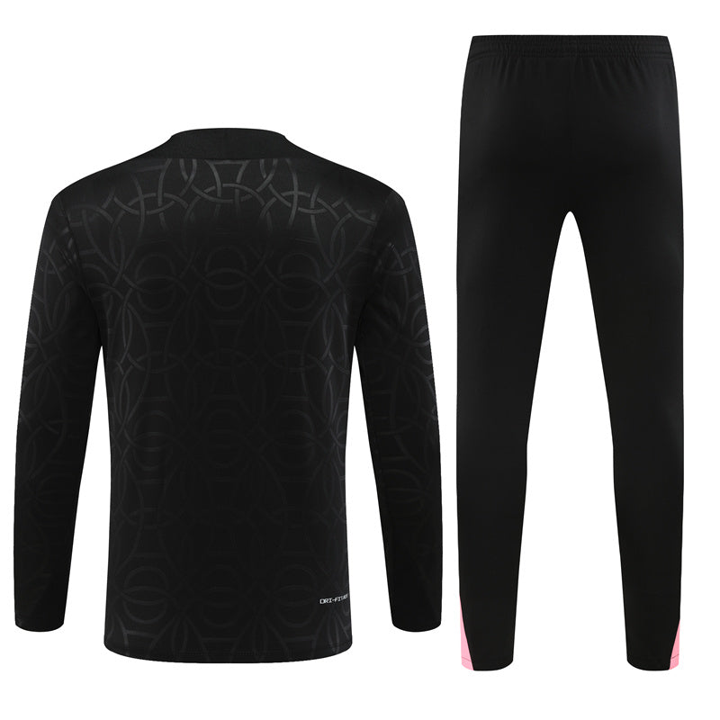 PSG Black&Orange Half Zip Tracksuit Kit Training Set 2024-25