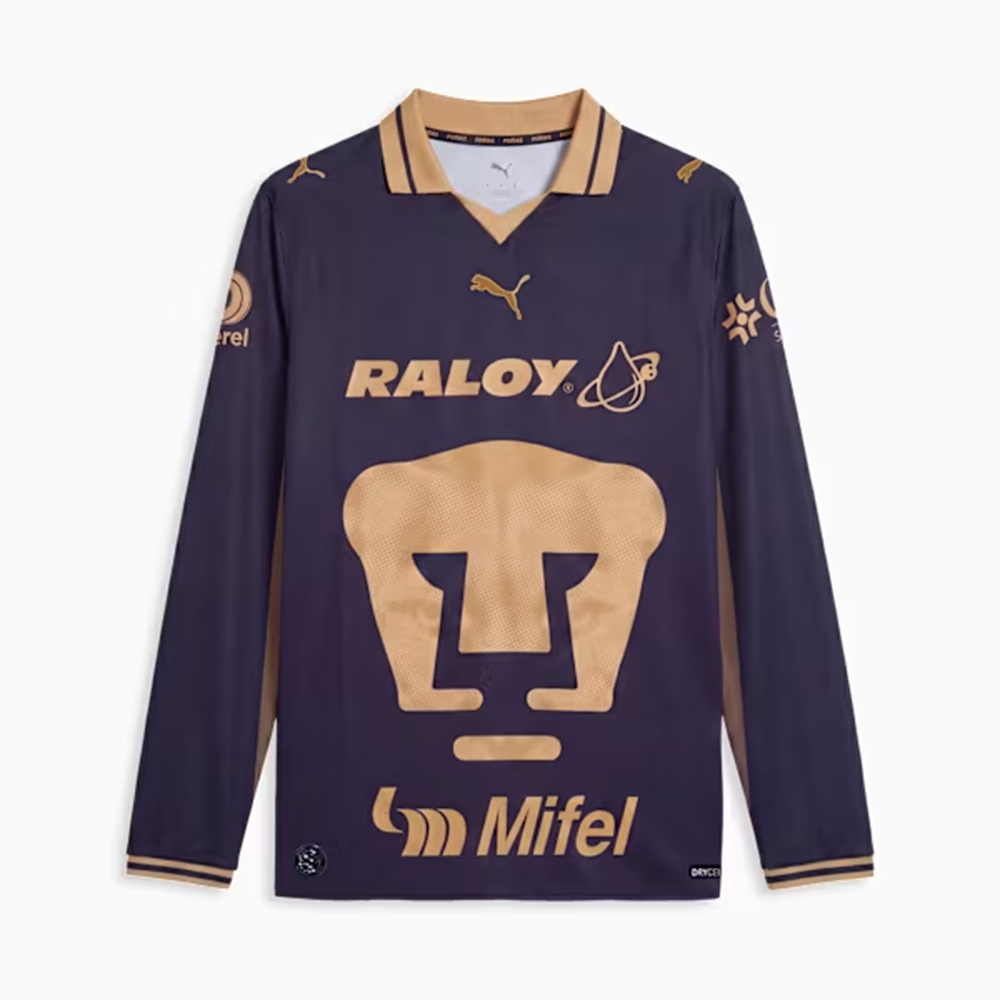 Pumas UNAM Home Long Sleeve Soccer Jersey 2026-27 | PUMA Navy & Gold Cancha Football Shirt