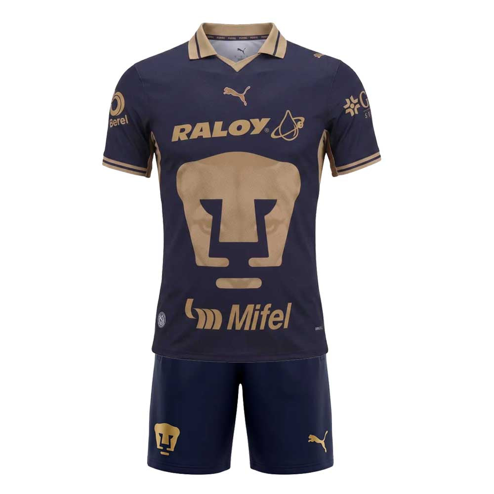 Pumas UNAM Home Kids Kit 2026-27 | PUMA New Navy Youth Football Jersey & Shorts