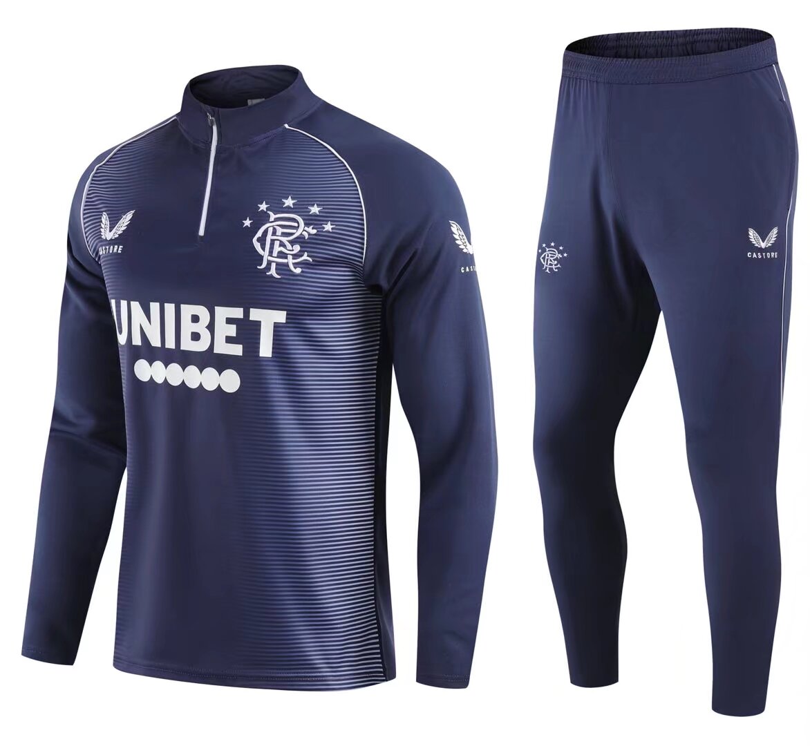 Rangers cyan Half Zip Tracksuit Kit training set 2021-22