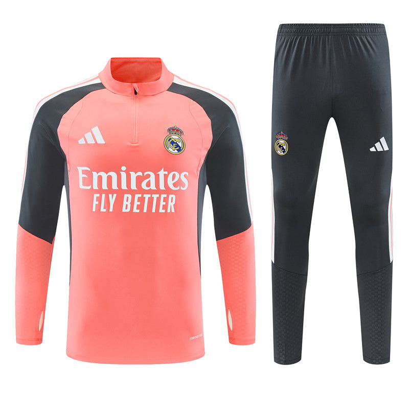 Real Madrid Half Zip Pink&Grey Training Tracksuit Set 2026-27