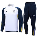 Real Madrid White&navy Half Zip Tracksuit kit Training Set 2023-24