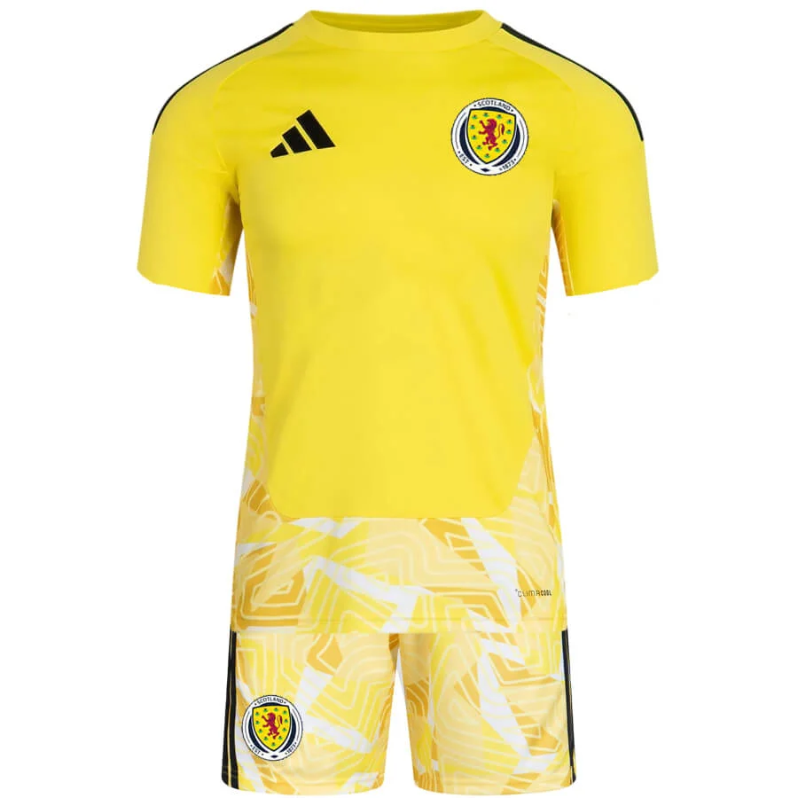 Scotland Yellow Goalkeeper Kids Kit 2026 | Scotland Youth GK Football Jersey & Shorts
