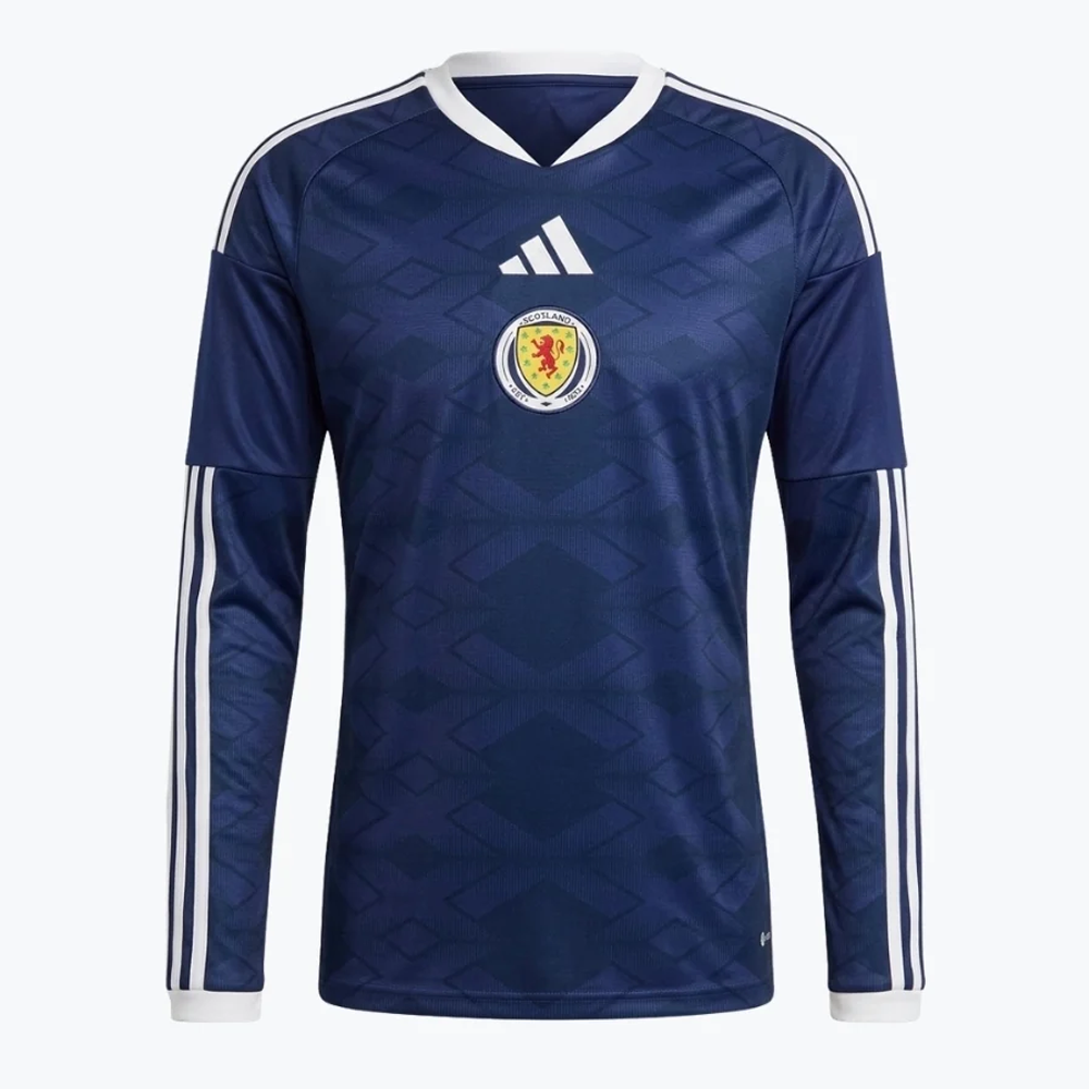 Scotland Home Long Sleeve Soccer Jersey 2026 | adidas Tartan Terriers Blue Football Shirt
