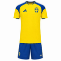 Sweden Home Kids Kit 2026 | Sweden National Team Youth Football Jersey & Shorts