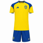 Sweden Home Kids Kit 2026 | Sweden National Team Youth Football Jersey & Shorts