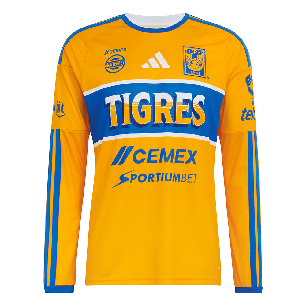 Tigres UANL Home Long Sleeve Soccer Jersey 2026-27 | adidas Auriazul Tigers Football Shirt
