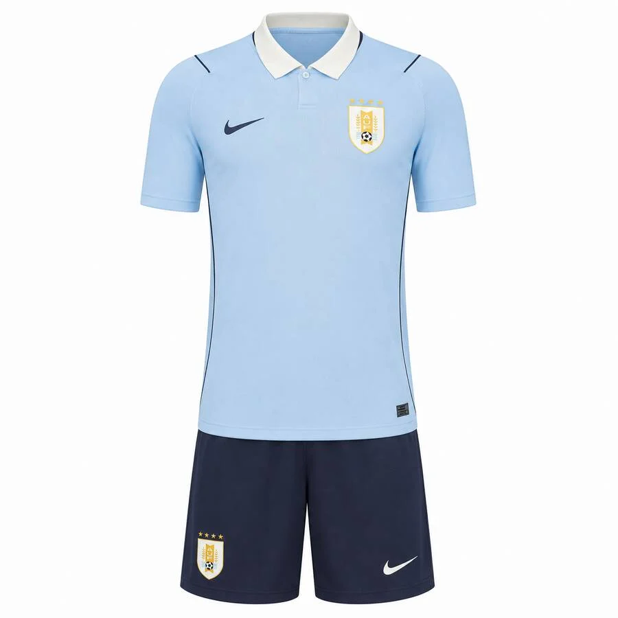Uruguay Home Kids Kit 2026 | Uruguay National Team Youth Football Jersey & Shorts