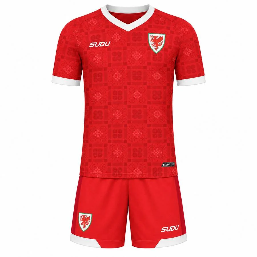 Wales Home Kids Kit 2026-27 | Cymru Dragons Youth Football Jersey & Shorts