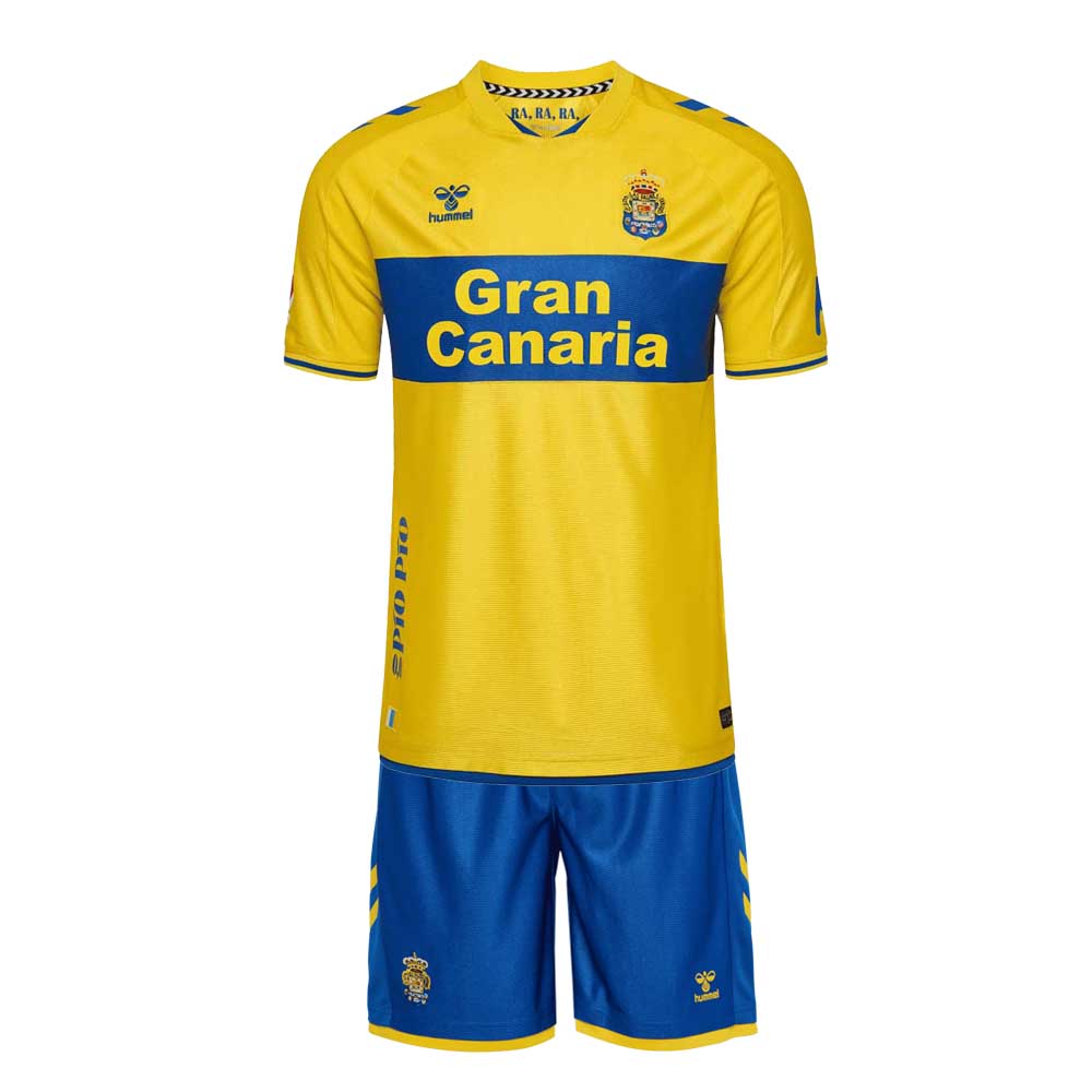 UD Las Palmas Home Kids Kit 2026-27 | hummel Yellow & Blue Youth Football Jersey & Shorts