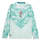 Portugal Away Long Sleeve Soccer Jersey 2026 | PUMA Seleção White & Green Football Shirt