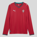Portugal Home Long Sleeve Soccer Jersey 2026 | PUMA Seleção Red & Green Football Shirt